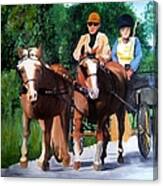 Horses And Carriage In Oils Canvas Print