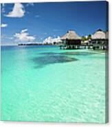 Hotel Resort In Paradise Lagoon Canvas Print