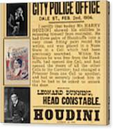 Houdini Poster Canvas Print