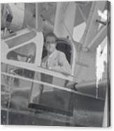Howard Hughes Sitting In Plane Canvas Print