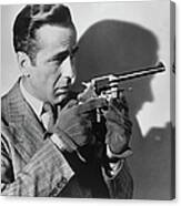 Humphrey Bogart With A Gun Canvas Print
