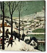 Hunters In The Snow, Winter, 1565 Canvas Print