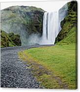 Iceland, Skogafoss, Waterfall, Digital Canvas Print