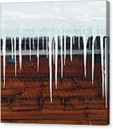 Icicles Hanging From A Roof Canvas Print