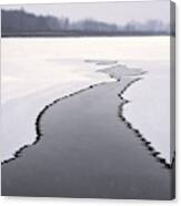 Icy Battle - Last Remnant Of Unfrozen Yahara River In Stoughton Wi Canvas Print