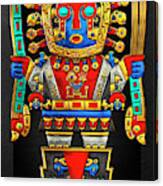 Incan Gods - The Great Creator Viracocha On Black Canvas Canvas Print