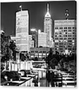 Indianapolis Skyline Lights - Monochrome Edition Canvas Print
