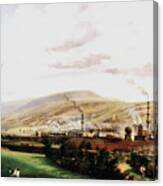 Industrial Landscape, Wales, 19th Canvas Print