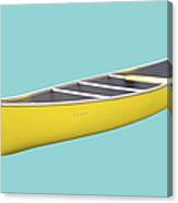 Isolated Yellow Canoe On Blue Background Canvas Print