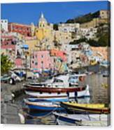 Italy Procida Island Marina Corricella Naples Bay 3 Canvas Print