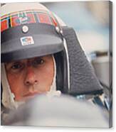 Jackie Stewart At The Wheel Of A Racing Canvas Print