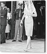 Jacqueline Kennedy Attends Church Canvas Print