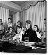 Jane Fonda Addressing Reporters Canvas Print