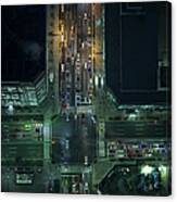 Japan, Tokyo, Aerial View Of Traffic Canvas Print