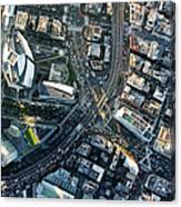 Japan, Tokyo, Shiodome, Aerial View Canvas Print