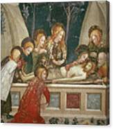 Jesus In The Tomb With The Apostles And His Mother Fresco Canvas Print