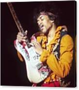 Jimi Hendrix Playing With Pick In Mouth Canvas Print