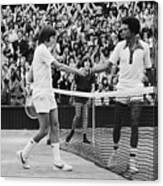 Jimmy Connors And Arthur Ashe Shake Canvas Print