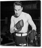 Jimmy Mclarnin Posing In A Boxing Stance Canvas Print