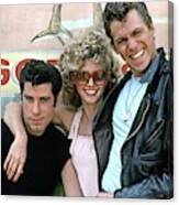 John Travolta , Olivia Newton-john And Jeff Conaway In Grease -1978-. Canvas Print