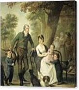 Jonkheer Gysbert Carel Rutger Reinier Van Brienen Van Ramerus-1771-1821-, With His Wife And Four ... Canvas Print