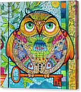 Judaica Folk Owl Canvas Print