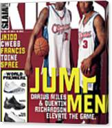 Jump Men: Darius Miles & Quentin Richardson Elevate The Game. Slam Cover Canvas Print