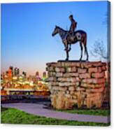 Kansas City Scout Overlooking The Skyline Canvas Print