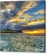 Kauai Sunrise Spectacular Hawaiian Seascape Landscape Art Canvas Print