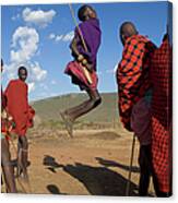 Kenya, Masai Mara, Masai Dancers Canvas Print