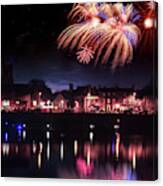 Kings Lynn Fireworks Finale Over The River Ouse Canvas Print