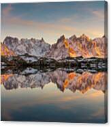 Lac Des Ch?s?rys  Mirror Of Th Mont Blanc Canvas Print