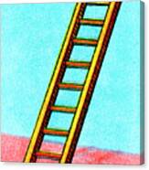 Ladder Leaning On Wall Canvas Print
