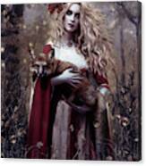 Lady And The Fox Canvas Print