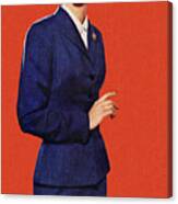 Lady In Blue Suit Canvas Print