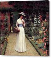 Lady In The Garden Canvas Print