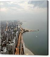 Lake Michigan And Chicago Skyline Canvas Print