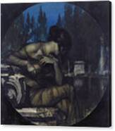 Landscape With Seated Female Figure Canvas Print