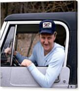 Larry Bird Poses In His Truck Canvas Print