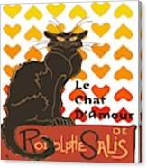 Le Chat D Amour Valentine Cat With Lovehearts Canvas Print