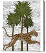 Leaping Leopard, Animalia Book Print Canvas Print