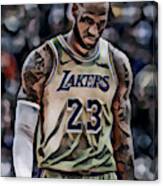 Lebron James Los Angeles Lakers Abstract Art 50 Mixed Media By Joe