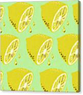 Lemon Halves Pattern Canvas Print