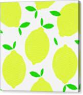 Sunny Lemon Pattern Canvas Print