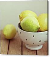 Lemons In Bowl Canvas Print