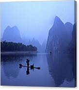 Li River Morning Fishing Canvas Print