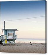 Lifeguard Hut On Sandy Beach Canvas Print