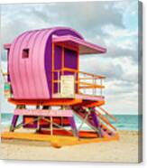 Lifeguard Station In South Beach Canvas Print