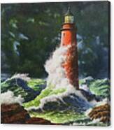 Lighthouse During Storm Canvas Print