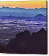 Lights Of Tucson At Twilight Canvas Print